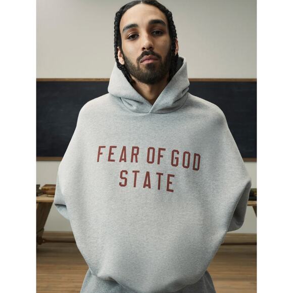(XL) NWT Fear of God ESSENTIALS 'State' Hoodie in Dark Heather - Picture 1 of 4